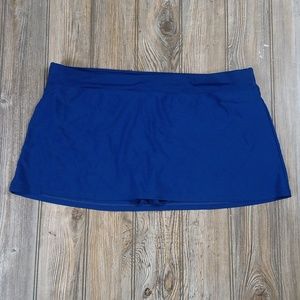 Basic Editions Swim Bikini Bottom Skirt Dark Blue